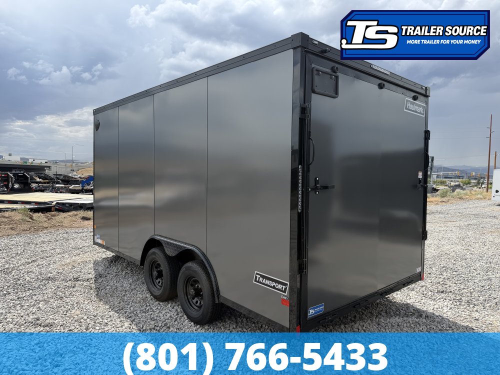 8.5x16 Haulmark Transport Enclosed Cargo Trailer - 7'6" Interior - 10K GVWR - .080 PolyCor, Black Out Package, Dovetail