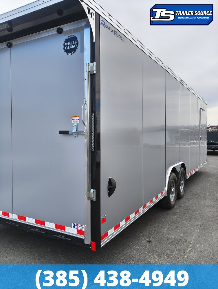 8.5x28 Wells Cargo Road Force Enclosed Cargo Trailer - 7'6" Interior - 12K GVWR - .080 PolyCor, Rear Spoiler w/ Load Lights