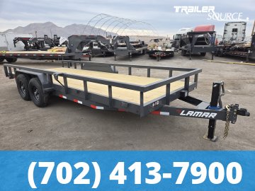 7x20 Lamar U6 Equipment Trailer - 14K GVWR Slide Out Ramps