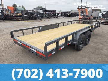7x20 Lamar U6 Equipment Trailer - 14K GVWR Slide Out Ramps