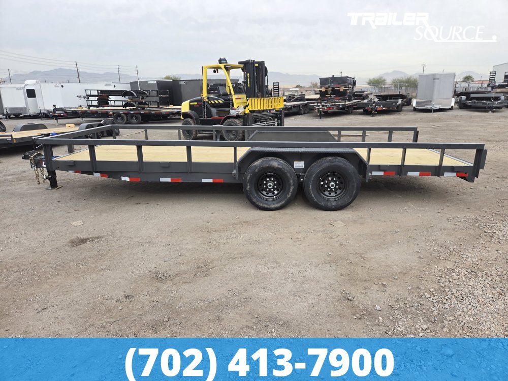 7x20 Lamar U6 Equipment Trailer - 14K GVWR Slide Out Ramps