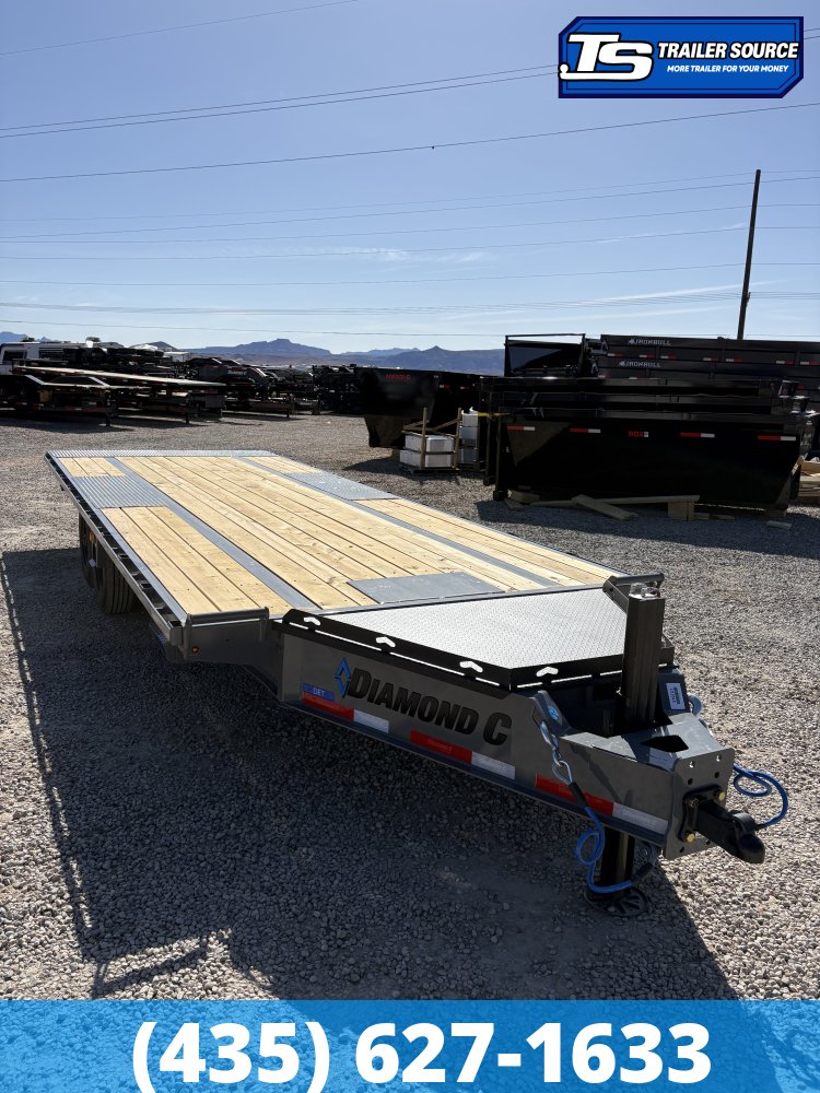 8.5x22 Diamond C DET 210 Deckover Tilt Trailer - 23K GVWR - Hydraulic Jack(s), Winch Plate