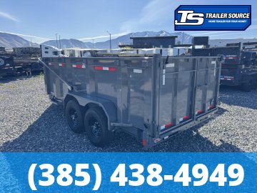7x14 Diamond C LPT 207 Dump Trailer - 44" Sides - 15.5K GVWR - 14 Ply Tires, Hydraulic Jack(s), Long Arm Tarp