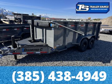 7x14 Diamond C LPT 207 Dump Trailer - 44" Sides - 15.5K GVWR - 14 Ply Tires, Hydraulic Jack(s), Long Arm Tarp