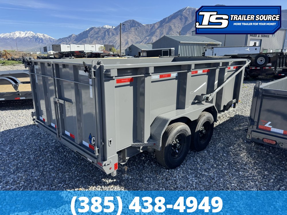 7x14 Diamond C LPT 207 Dump Trailer - 44" Sides - 15.5K GVWR - 14 Ply Tires, Hydraulic Jack(s), Long Arm Tarp