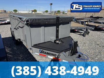 7x14 Diamond C LPT 207 Dump Trailer - 44" Sides - 15.5K GVWR - 14 Ply Tires, Hydraulic Jack(s), Long Arm Tarp
