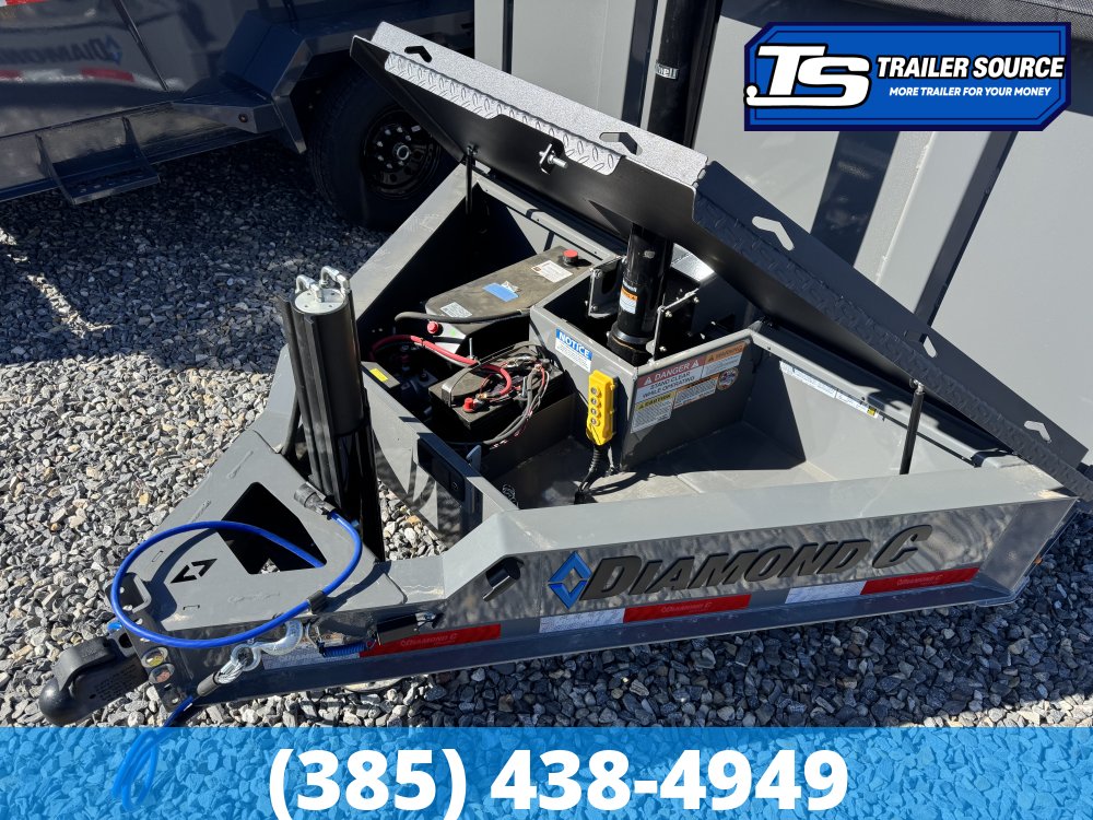 7x14 Diamond C LPT 207 Dump Trailer - 44" Sides - 15.5K GVWR - 14 Ply Tires, Hydraulic Jack(s), Long Arm Tarp