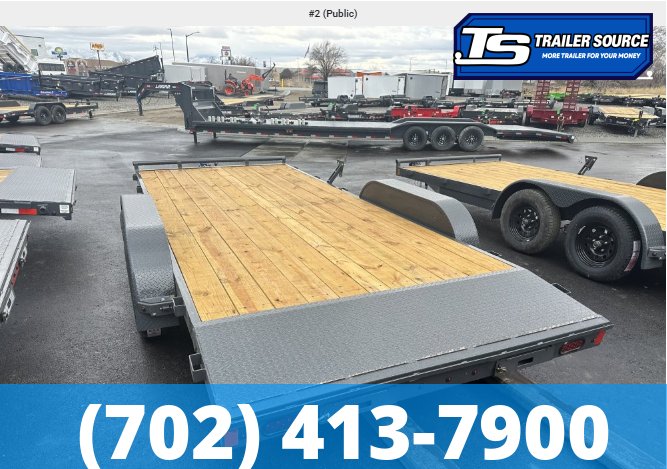 7x18 Lamar CE Flatbed Car Hauler Trailer - 7K GVWR - Dovetail