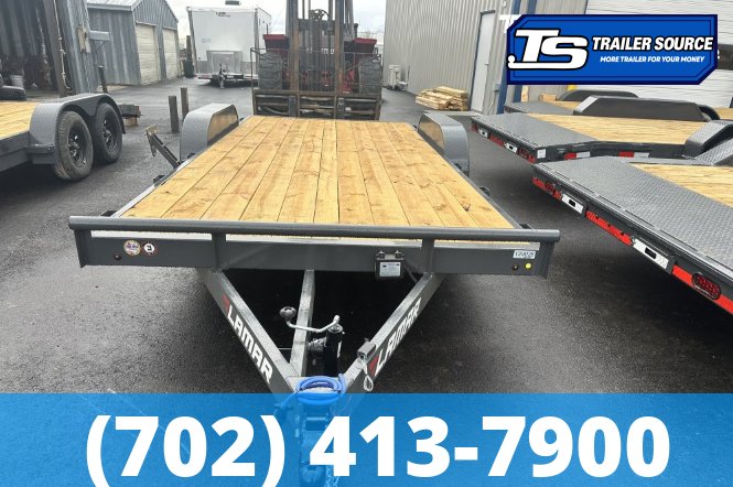 7x18 Lamar CE Flatbed Car Hauler Trailer - 7K GVWR - Dovetail