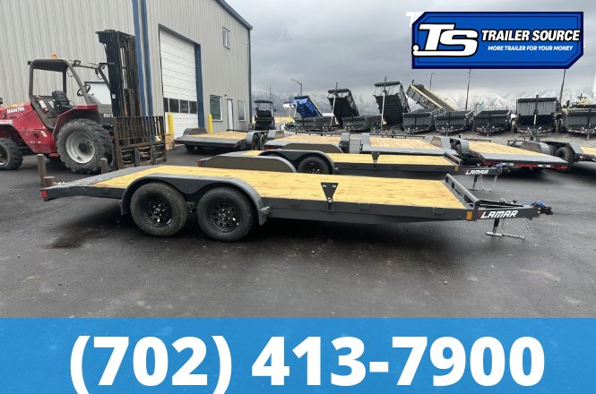 7x18 Lamar CE Flatbed Car Hauler Trailer - 7K GVWR - Dovetail