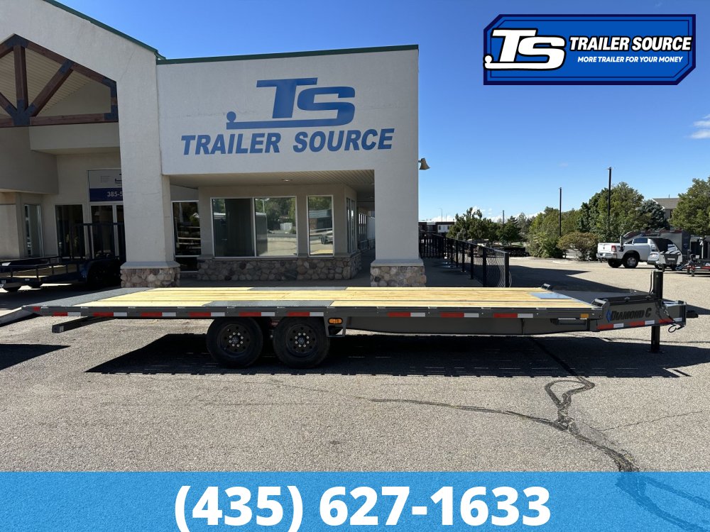 8.5x24 Diamond C DET 208 Deckover Tilt Trailer - 18K GVWR - ABS Brakes, Hydraulic Jack(s), Solar Panel