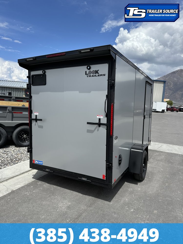 6x12 Look ST DLX Enclosed Cargo Trailer - 6'6" Interior - 3.5K GVWR - .080 PolyCor, Black Out Package, Rear Spoiler w/ Load Lights