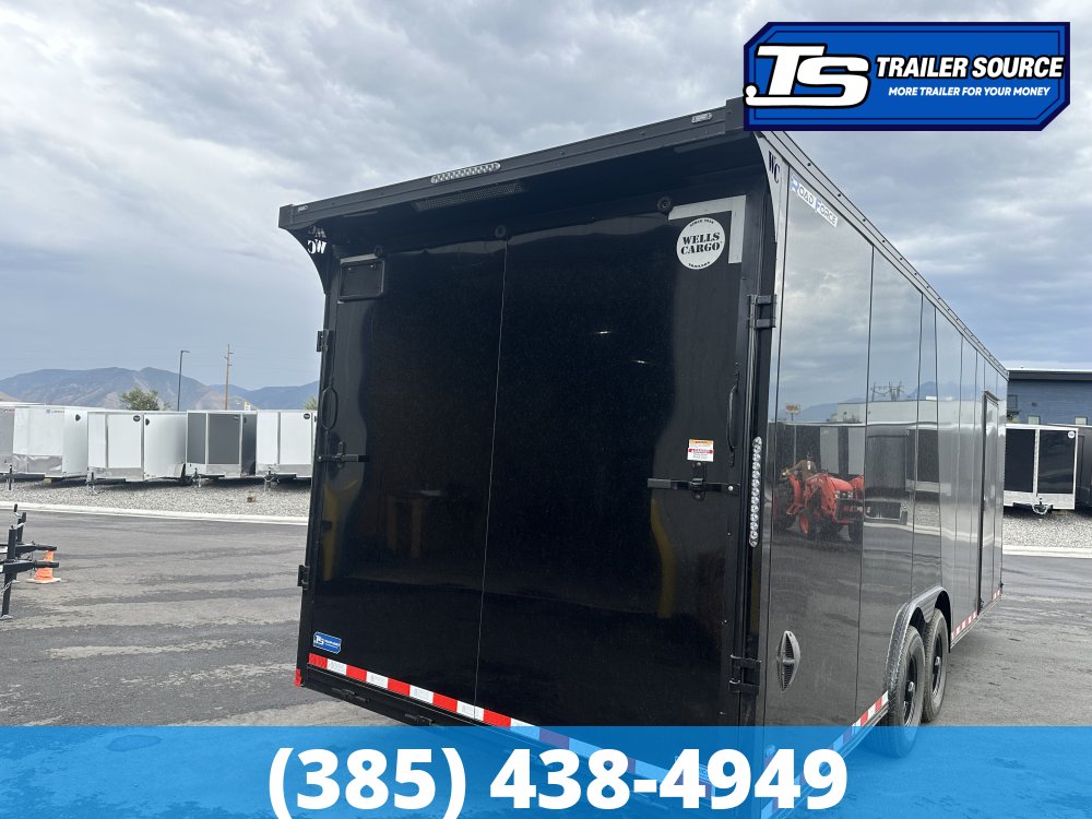8.5x24 Wells Cargo Road Force Enclosed Cargo Trailer - 7'6" Interior - 14K GVWR - .080 PolyCor, 2 Tone Color, Black Out Package, D-Rings, Rear Spoiler w/ Load Lights