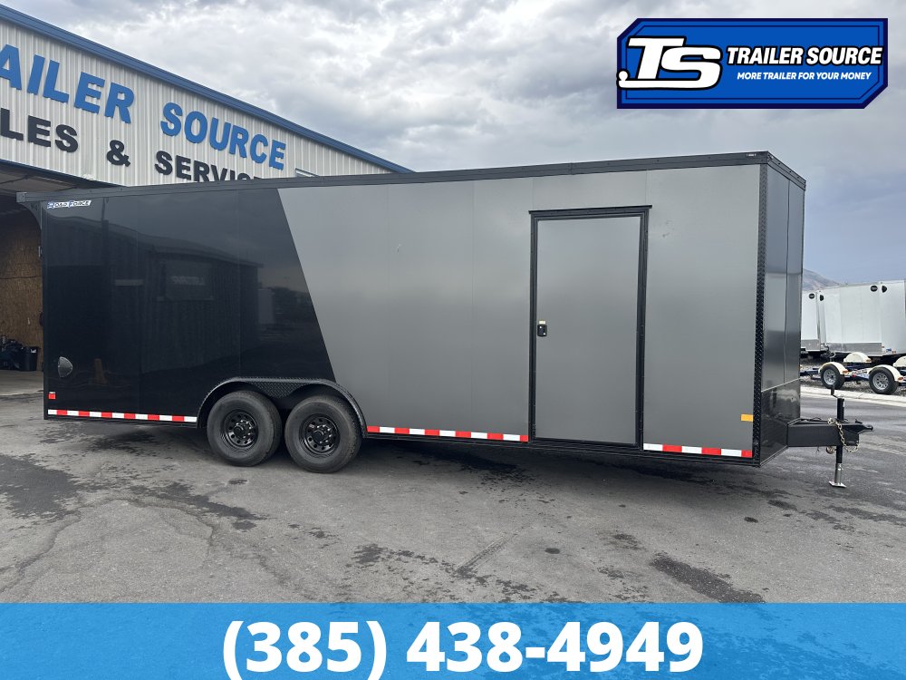 8.5x24 Wells Cargo Road Force Enclosed Cargo Trailer - 7'6" Interior - 14K GVWR - .080 PolyCor, 2 Tone Color, Black Out Package, D-Rings, Rear Spoiler w/ Load Lights
