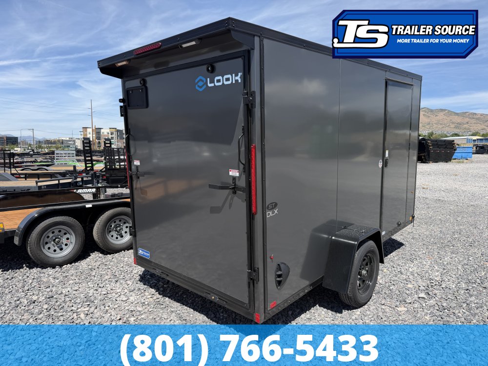 6x12 Look ST DLX Enclosed Cargo Trailer - 6'6" Interior - 3.5K GVWR - .080 PolyCor, Black Out Package, Rear Spoiler w/ Load Lights