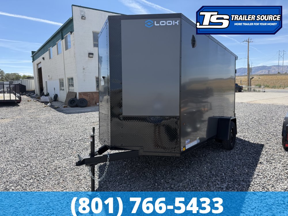 6x12 Look ST DLX Enclosed Cargo Trailer - 6'6" Interior - 3.5K GVWR - .080 PolyCor, Black Out Package, Rear Spoiler w/ Load Lights