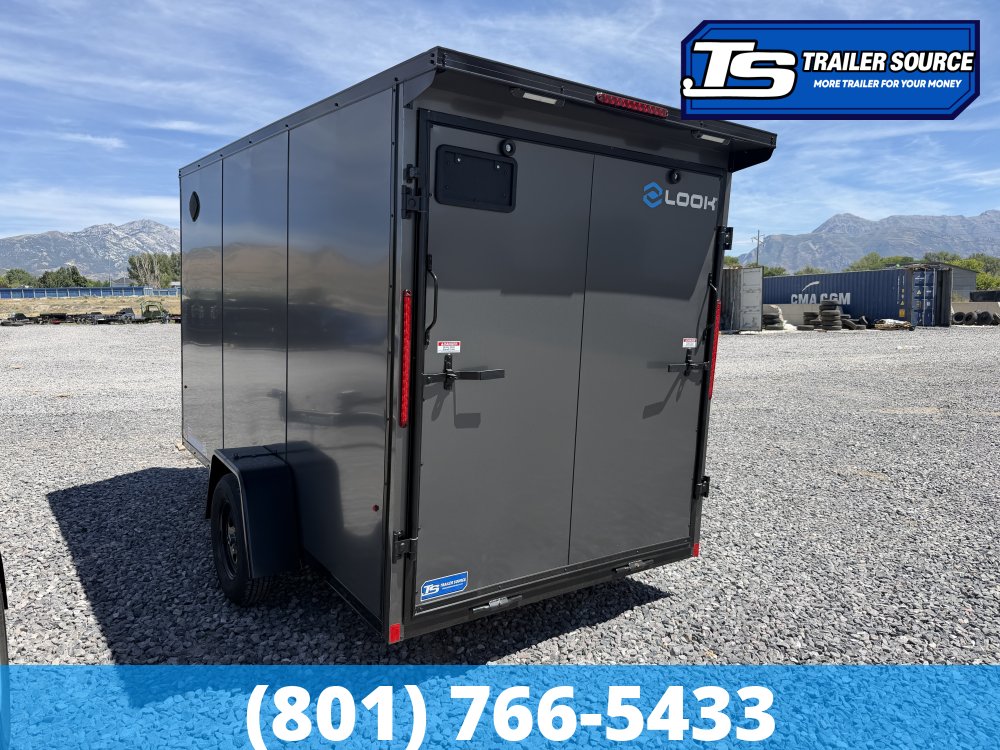 6x12 Look ST DLX Enclosed Cargo Trailer - 6'6" Interior - 3.5K GVWR - .080 PolyCor, Black Out Package, Rear Spoiler w/ Load Lights