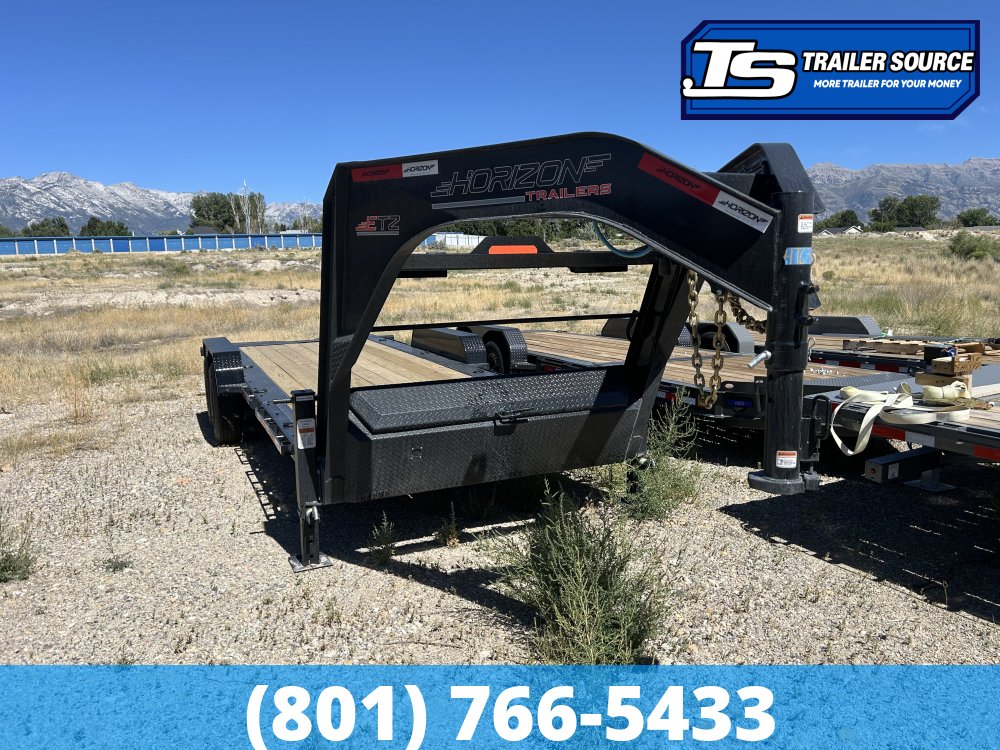 7x22 Horizon ETZ Gooseneck Tilt Trailer - 18K GVWR - 14 Ply Tires, D-Rings, Torsion Axles