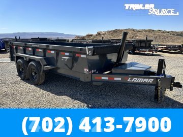 7x14 Lamar DT Telescopic 24" Sides 14K Dump Trailer