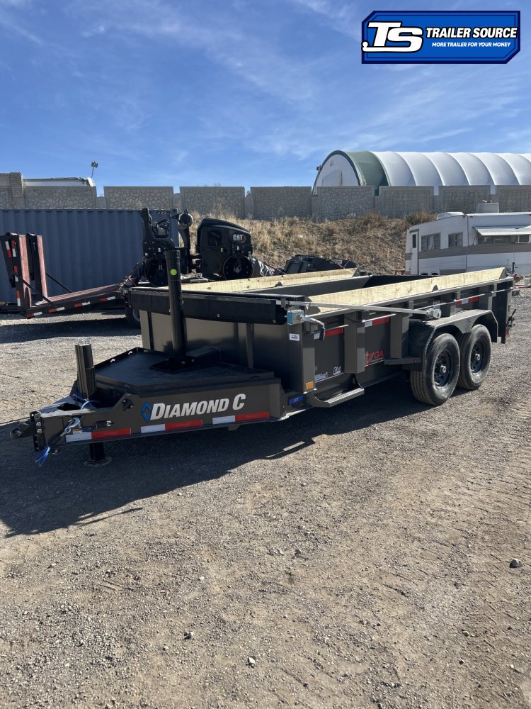 7x14 Diamond C LPT 207 Dump Trailer - 24" Sides - 15.5K GVWR - 12" Cross Member Upgrade, 14 Ply Tires, 7 Gauge Floor and Walls, Board Brackets, Hydraulic Jack(s), Long Arm Tarp