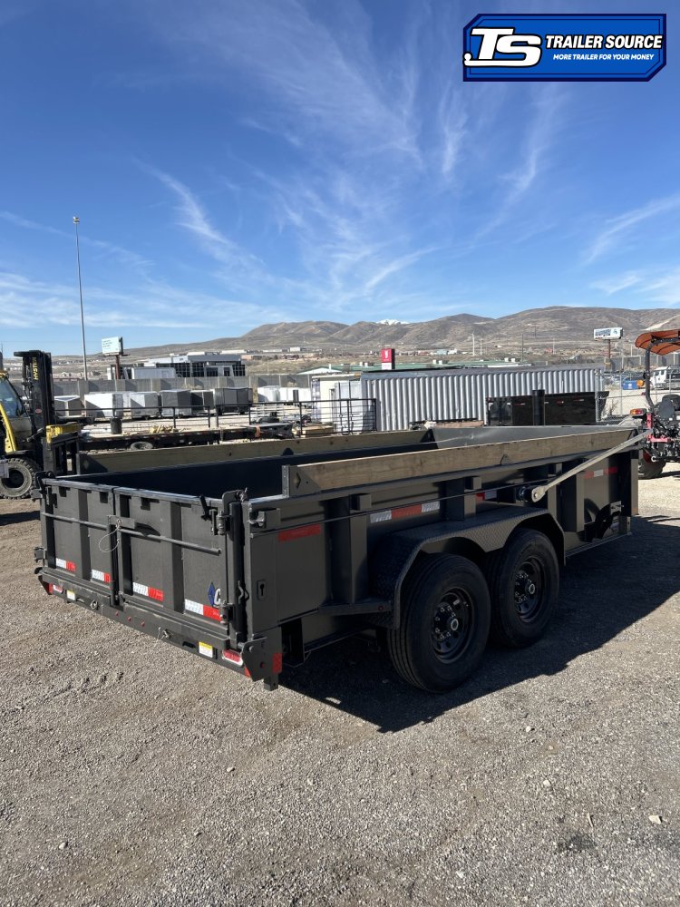 7x14 Diamond C LPT 207 Dump Trailer - 24" Sides - 15.5K GVWR - 12" Cross Member Upgrade, 14 Ply Tires, 7 Gauge Floor and Walls, Board Brackets, Hydraulic Jack(s), Long Arm Tarp