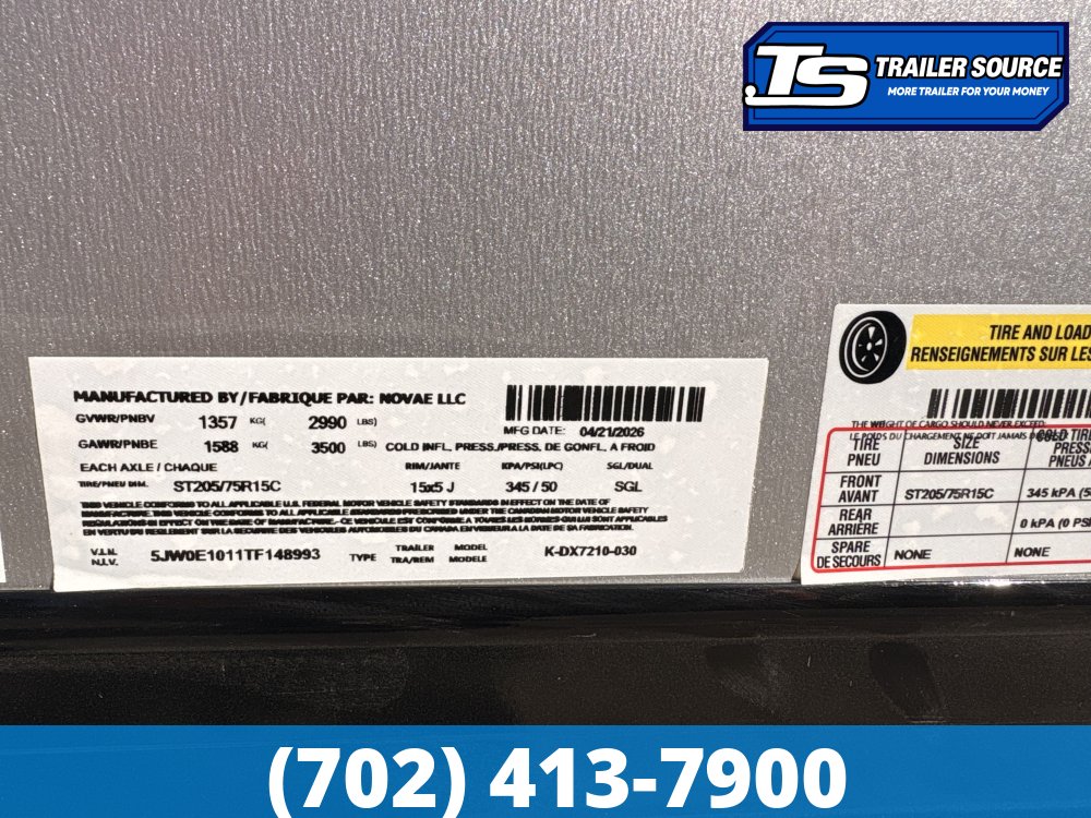 6x10 Look ST DLX Enclosed Cargo Trailer - 6'6" Interior - 3.5K GVWR - .080 PolyCor, 16" Cross Member Upgrade, Rear Spoiler w/ Load Lights
