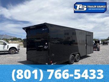 8.5x24 American Hauler Mach Enclosed Car Hauler Trailer - 7'6" Interior - 10K GVWR - .080 PolyCor, Black Out Package, Rear Spoiler w/ Load Lights