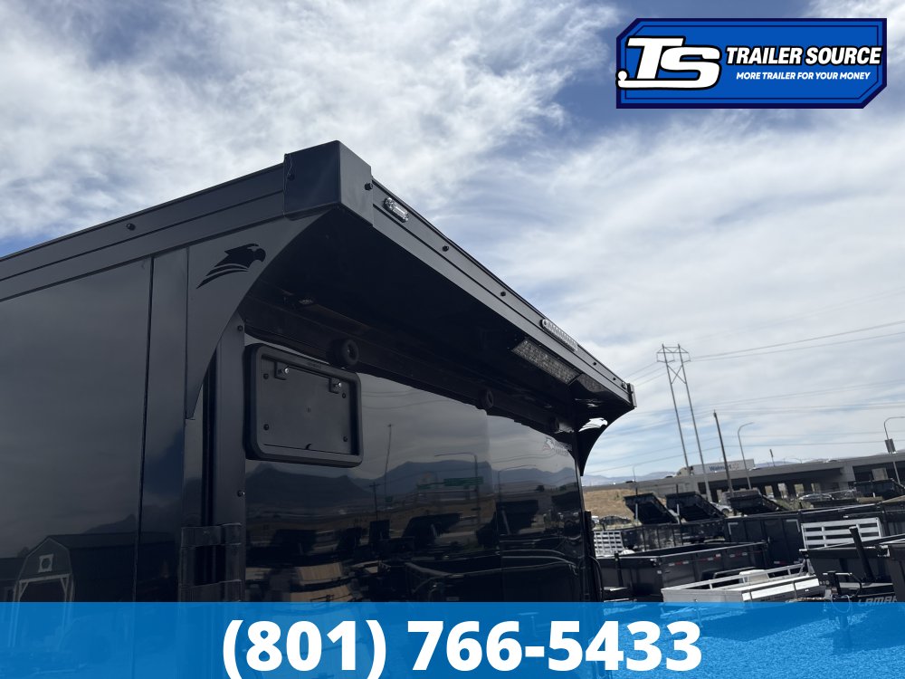 8.5x24 American Hauler Mach Enclosed Car Hauler Trailer - 7'6" Interior - 10K GVWR - .080 PolyCor, Black Out Package, Rear Spoiler w/ Load Lights