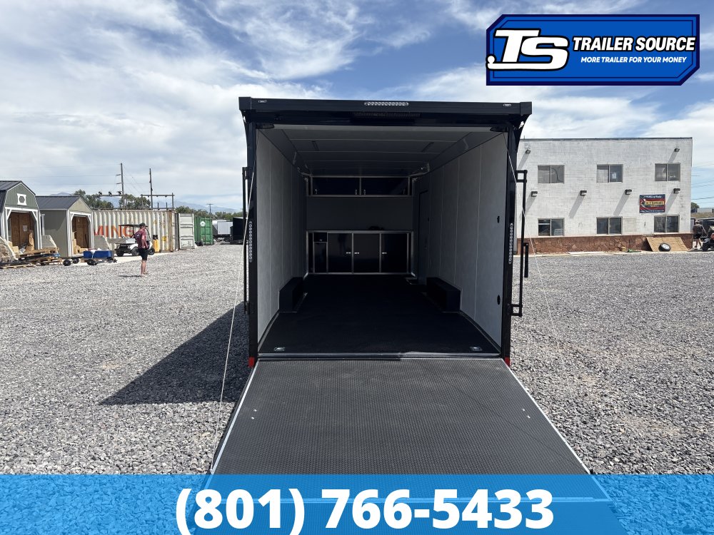 8.5x24 American Hauler Mach Enclosed Car Hauler Trailer - 7'6" Interior - 10K GVWR - .080 PolyCor, Black Out Package, Rear Spoiler w/ Load Lights