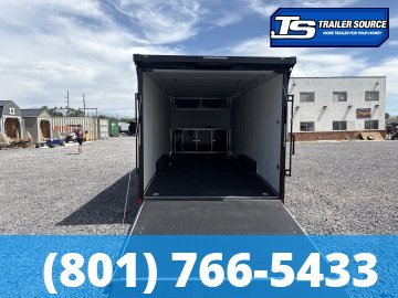 8.5x24 American Hauler Mach Enclosed Car Hauler Trailer - 7'6" Interior - 10K GVWR - .080 PolyCor, Black Out Package, Rear Spoiler w/ Load Lights
