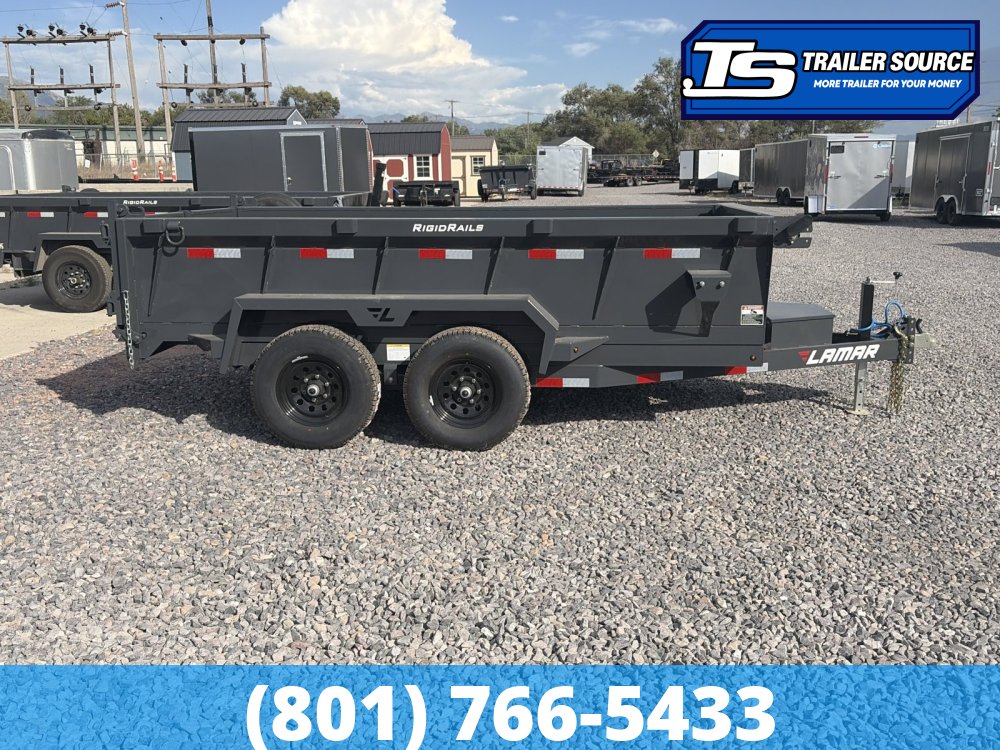 6.5x12 Lamar DM Dump Trailer - 24" Sides - 10K GVWR - Spreader Gate