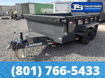 6.5x12 Lamar DM Dump Trailer - 24" Sides - 10K GVWR - Spreader Gate