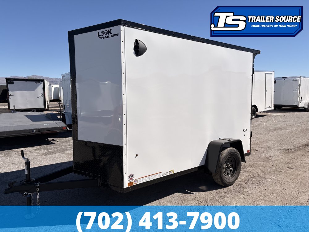 6x10 Look ST DLX Enclosed Cargo Trailer - 6'6" Interior - 3.5K GVWR - .080 PolyCor, 16" Cross Member Upgrade, Rear Spoiler w/ Load Lights