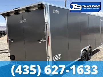 8.5x24 Alcom Aluminum EZ Hauler XLT Auto Trailer - 7'0" Interior - 10K GVWR - .080 PolyCor, Dovetail, Rear Spoiler w/ Load Lights, Translucent Roof, Ultimate Escape Door