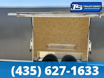 8.5x24 Alcom Aluminum EZ Hauler XLT Auto Trailer - 7'0" Interior - 10K GVWR - .080 PolyCor, Dovetail, Rear Spoiler w/ Load Lights, Translucent Roof, Ultimate Escape Door