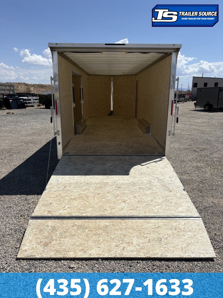 8.5x24 Alcom Aluminum EZ Hauler XLT Auto Trailer - 7'0" Interior - 10K GVWR - .080 PolyCor, Dovetail, Rear Spoiler w/ Load Lights, Translucent Roof, Ultimate Escape Door