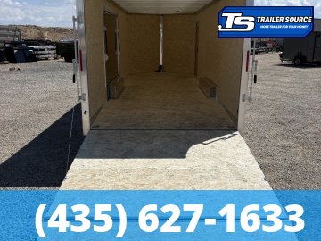 8.5x24 Alcom Aluminum EZ Hauler XLT Auto Trailer - 7'0" Interior - 10K GVWR - .080 PolyCor, Dovetail, Rear Spoiler w/ Load Lights, Translucent Roof, Ultimate Escape Door