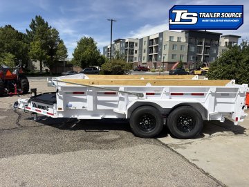 7x14 Diamond C LPT 207 Dump Trailer - 24" Sides - 15.5K GVWR - 14 Ply Tires, 2-Speed Jack, 5 Stage Telescopic, Board Brackets, Long Arm Tarp