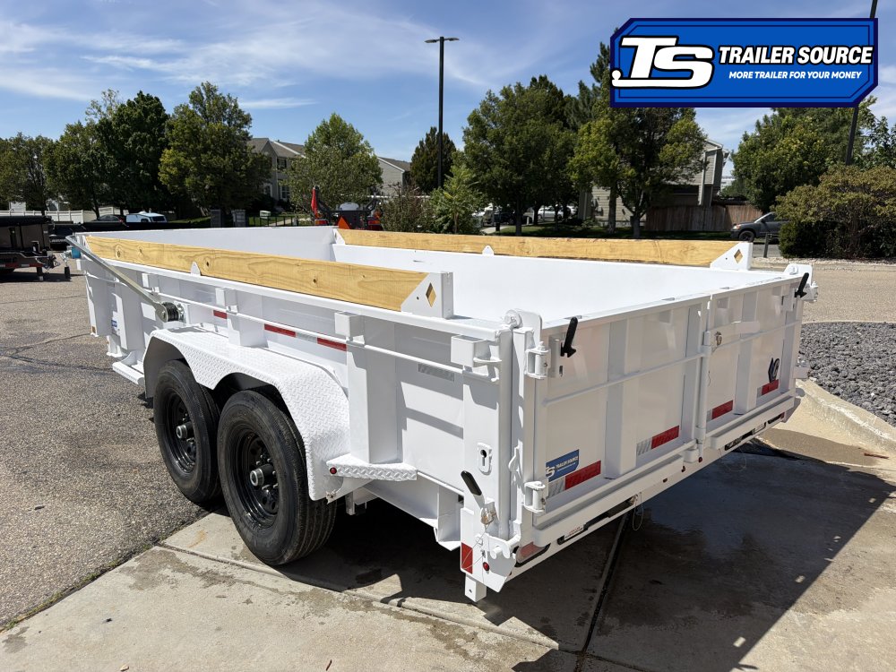 7x14 Diamond C LPT 207 Dump Trailer - 24" Sides - 15.5K GVWR - 14 Ply Tires, 2-Speed Jack, 5 Stage Telescopic, Board Brackets, Long Arm Tarp