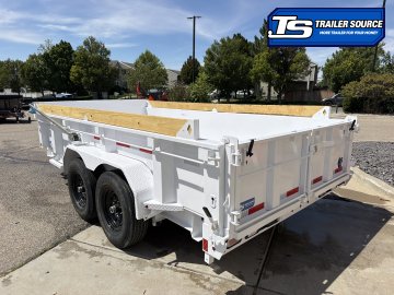 7x14 Diamond C LPT 207 Dump Trailer - 24" Sides - 15.5K GVWR - 14 Ply Tires, 2-Speed Jack, 5 Stage Telescopic, Board Brackets, Long Arm Tarp