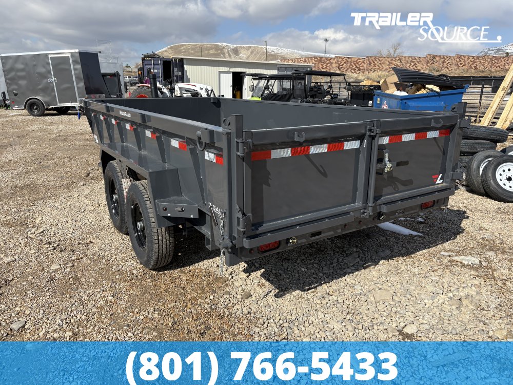 7x14 Lamar DT Telescopic Dump 24" Sides 14K Dump Trailer