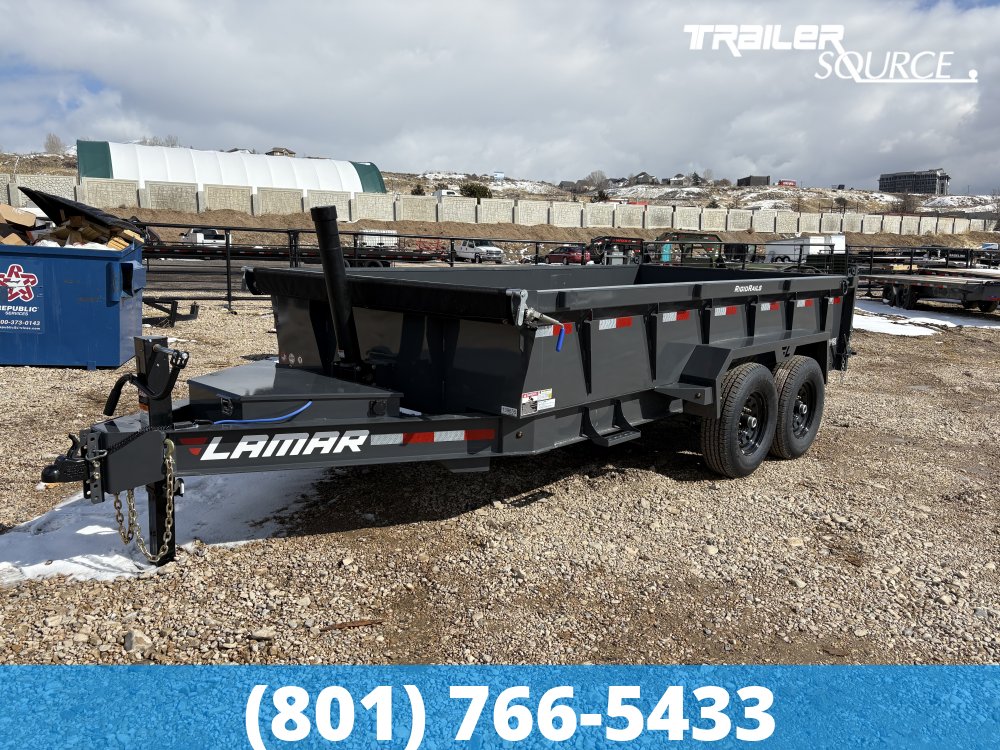 7x14 Lamar DT Telescopic Dump 24" Sides 14K Dump Trailer
