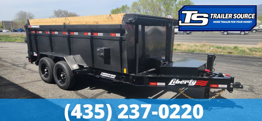 7x14 Liberty LD Dump Trailer - 40" Sides - 15.4K GVWR - Fork Holders