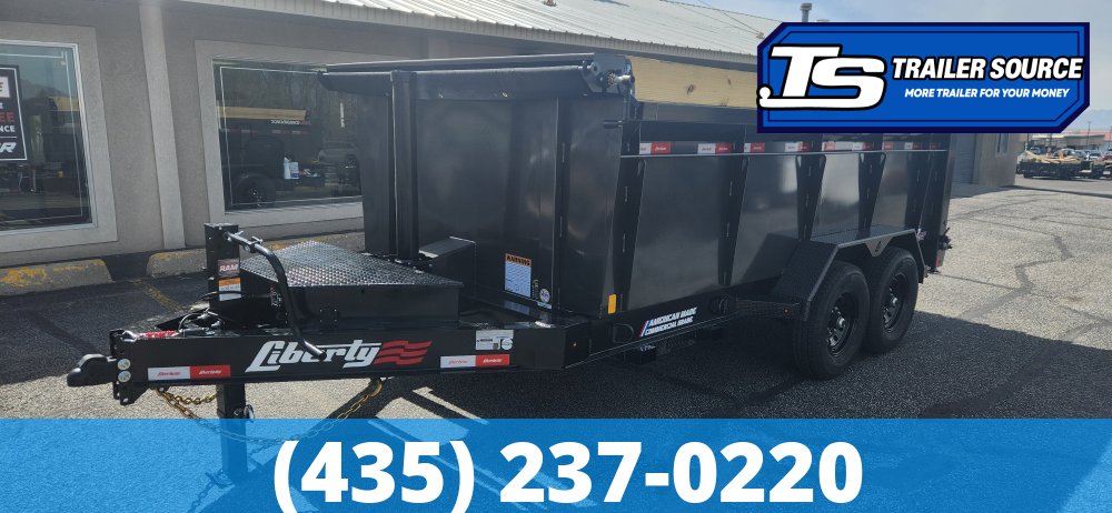 7x14 Liberty LD Dump Trailer - 40" Sides - 15.4K GVWR - Fork Holders