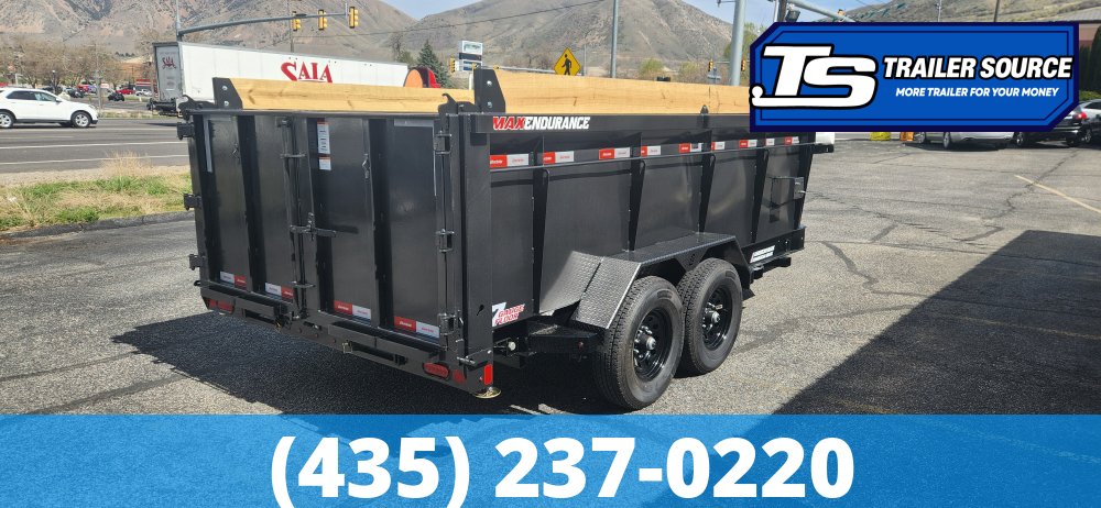 7x14 Liberty LD Dump Trailer - 40" Sides - 15.4K GVWR - Fork Holders