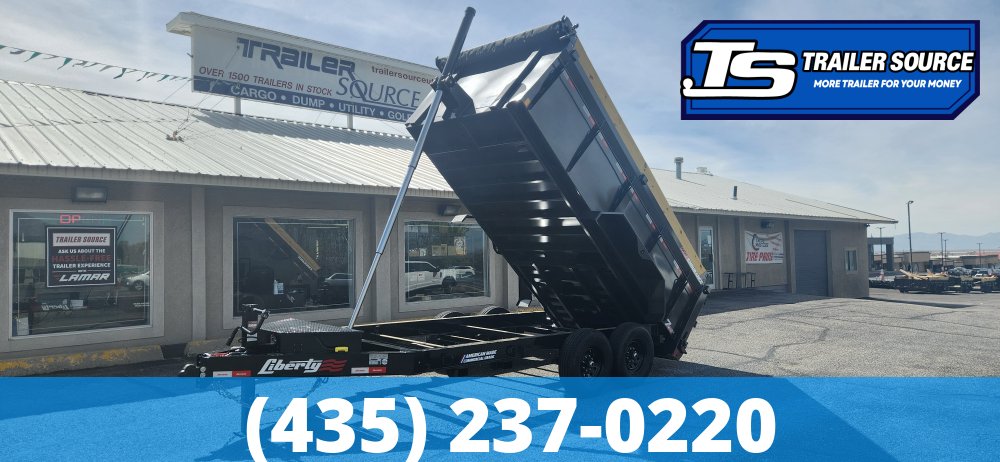 7x14 Liberty LD Dump Trailer - 40" Sides - 15.4K GVWR - Fork Holders