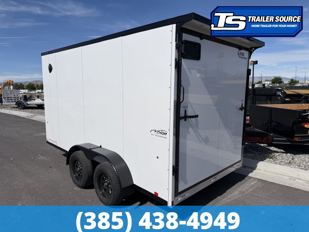 7x14 Look Vision Enclosed Car Hauler Trailer - 7'6" Interior - 7K GVWR - Black Out Package, Rear Spoiler w/ Load Lights
