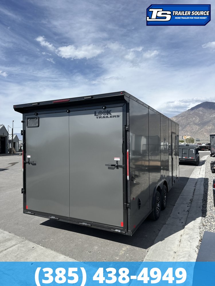8.5x20 Look Element SE Enclosed Cargo Trailer - 7'0" Interior - 10K GVWR - .080 PolyCor, Alloy Wheels, Black Out Package, Rear Spoiler w/ Load Lights