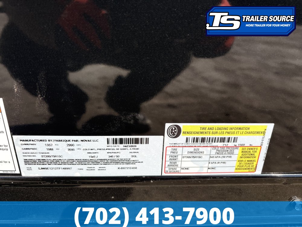 6x12 Look ST DLX Enclosed Cargo Trailer - 6'6" Interior - 3.5K GVWR - .080 PolyCor, 16" Cross Member Upgrade, Rear Spoiler w/ Load Lights