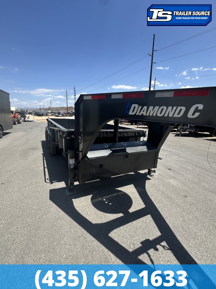 7x16 Diamond C LPT-GN 307 Gooseneck Dump Trailer - 24" Sides - 24K GVWR - 14 Ply Tires